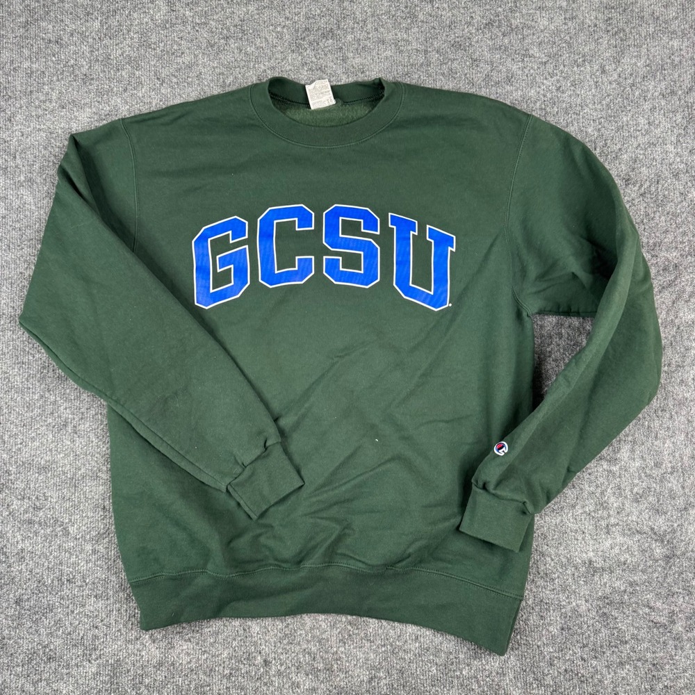 Champion Sweatshirt Mens Size L Green GCSU Georgia College Graphic Crewneck Logo